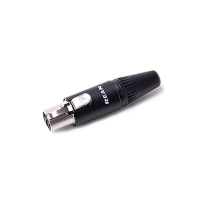 Plug Mini XLR Femea Cabo 4 Pinos REAN RT4FC-B