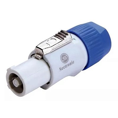 Plug Powercon Cabo Seetronic SAC3FCB Branco