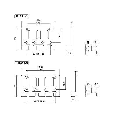 Ponte Para Baixo De 5 Cordas Grafite Gotoh J510SJ-5 CK