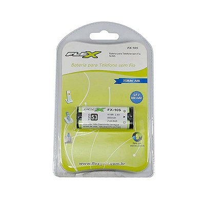 Bateria P/ Telefone Sem Fio Mod. "flex" Fx-105 2.4v 830 Mah