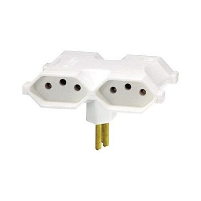 Pino Adaptador T 4 Saidas Mecatool Branco 47828