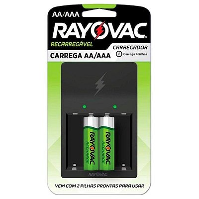 Saiu de Linha - Carregador Rayovac Pilhas AA/AAA PS132-2
