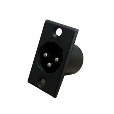 Plug XLR Macho Painel Metal Preto B.F BF-5013
