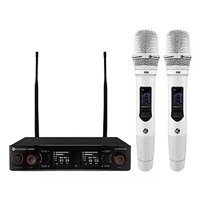 Microfone Sem Fio Bastão Duplo Kadosh K502M Branco