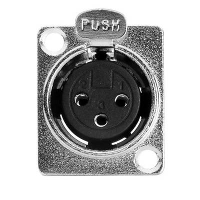 Conector Xlr Painel Cromado Fêmea Mxt 10 Unidades