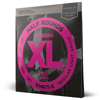 Encordoamento Baixo 5C 45-130 D Addario Half Rounds ENR71-5