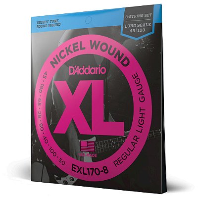 Encordoamento Baixo 8C 45-100 D Addario XL Nickel EXL170-8