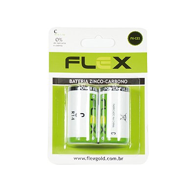 Pilha C Comum Flex 02 Unidades Fx-cz2