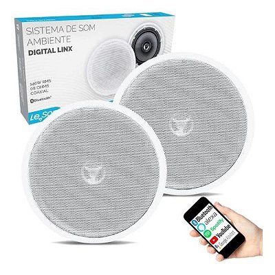 Kit Arandela 6" Leson 2LSREDBR 70W RMS Redonda Branca - PAR / 2