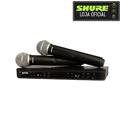 Microfone Sem Fio Bastão Duplo Shure BLX288BR/PG58-M15