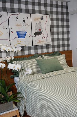 Duvet Botão Xadrez