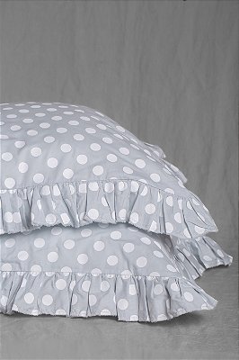 Porta Travesseiro Babado Poá