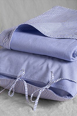 Porta Travesseiro Dupla Face Lista/ Vichy Laços