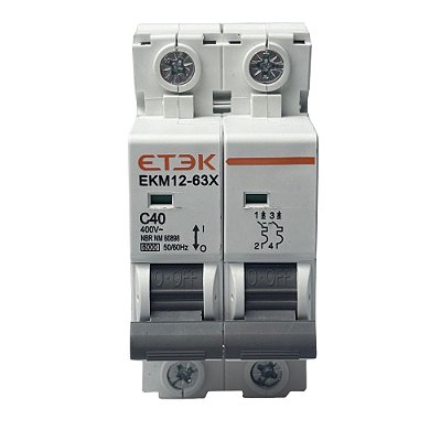 DISJUNTOR MCB 6KA 2P 40A C CURVE ETEK BRAND