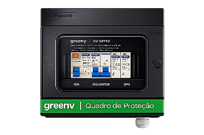 Quadro de Proteção 220V 7 kW GreenV Preto com Prensa Cabo