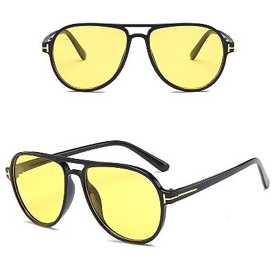 Óculos de sol Unissex Brad Pitt estilo aviação gradiente lentes Uv400 armação Policarbonato 8 cores