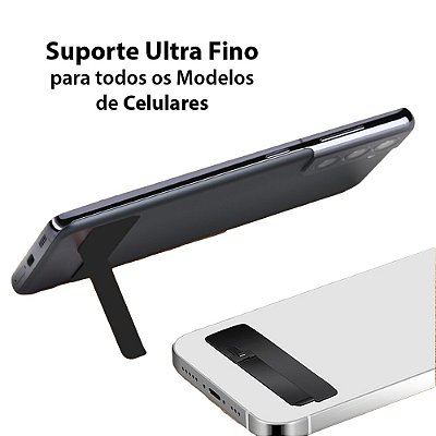 Suporte Ultrafino para celular e Tablet kickstand de mesa horizontal e vertical cor preto
