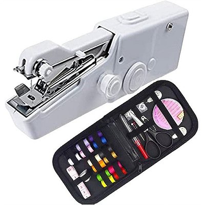 Mini máquina de costura elétrica portátil automação semiautomática 3 cores