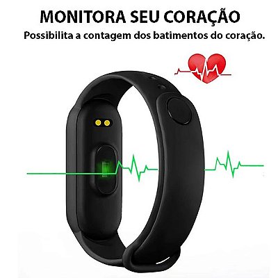 Relógio Esportivo digital com pulseira inteligente monitora freqüência cardíaca e pressão arterial à prova d'água