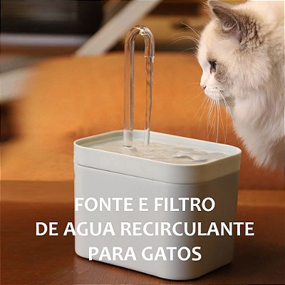Fonte de águas para gatos filtro automático USB elétrico mudo tigela de 1,5L recirculante e filtrante