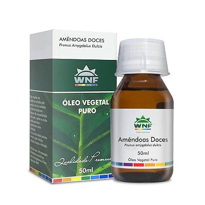 Óleo vegetal puro WNF 50 ml Amêndoas doces rico em proteínas de ácido oleico Prunus amygdalus dulcis