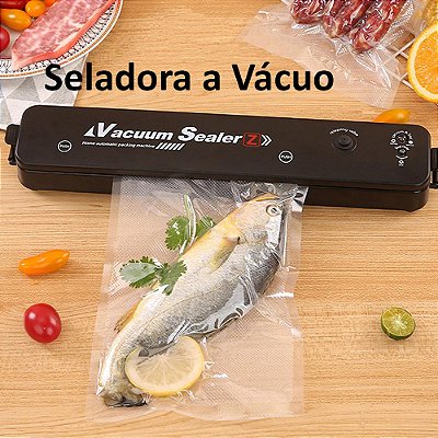 Máquina portátil de vácuo e seladora térmica para alimentos 220v110v doméstico cor preto