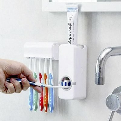 Aplicador Automático dentífrico e escova titular aplicador de pasta dental dentífrico uso pratico no banheiro