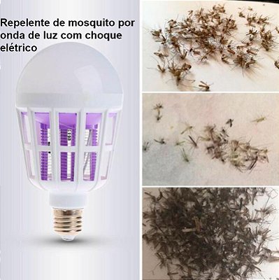 Repelente de mosquito por onda de luz com choque elétrico lâmpada de iluminação