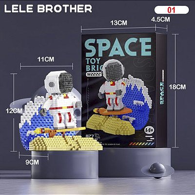 Blocos de construção Playing Blocks de astronautas com luz para crianças mini lua espacial tijolos de satélites