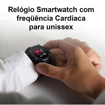 Relógio Smartwatch com frequência cardíaca para unissex tela colorida e pulseira de fitness relógios conectados com IOS e Androide