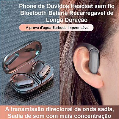 Phone de Ouvidos headset sem fio Bluetooth bateria recarregável de longa duração a prova d'agua earbuds impermeável
