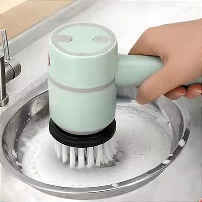 Escova de limpeza elétrica para lavagem do banheiro da cozinha carregamento por usb 5-em-1