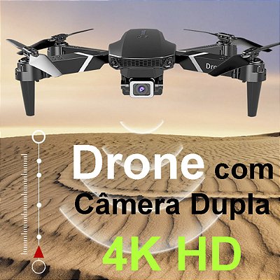 Drone com câmera dupla câmera 4K HD UAV filma e fotografa aeronave dobrável com controle remoto E88 altura fixa do quadricóptero