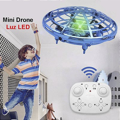 Mini Drone com luz LED para crianças  com controle remoto UFO detecção de gestos Quadricóptero indução anticolisão bola voadora