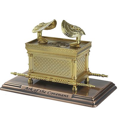 Arca da Aliança feita de liga de zinco banhada em cor de ouro em uma base de cobre replica identica em miniatura