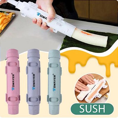 Máquina rápida de sushi rolo japonês molde de arroz ferramentas de laminação de carne vegetal bazuca utensílio doméstico