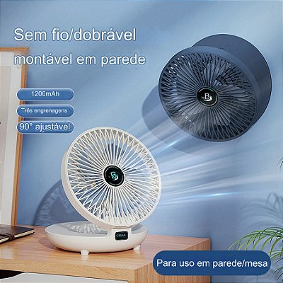 Mini Ventilador dobrável de parede 90° 3 em 1 recarregável ventilador de mesa ar condicionado portátil para escritório e casa