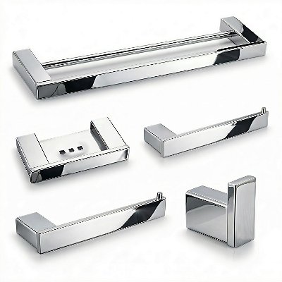 Kit de Acessórios para Banheiro 5 Peças Aço Inox 304 Polido Premium