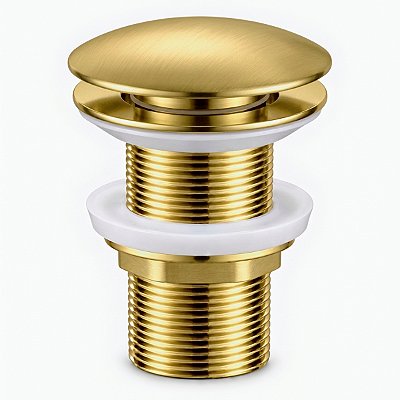 Válvula Click Up Ralo Inteligente Dourada Escovada Cuba Premium 1.1/4 Pol. (41mm)