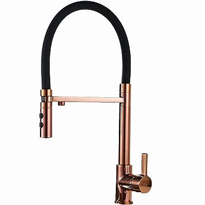 Torneira Para Cozinha Bella Rose Gold Saída De Água Filtrada