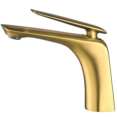 Torneira de Banheiro Lavabo Misturador Monocomando Acqua Dourada escovada
