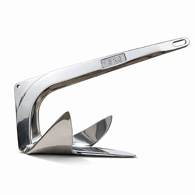 Âncora Bruce Fabricada em Aço Inox 316 Polido 5KG para Barco Lancha e Veleiro