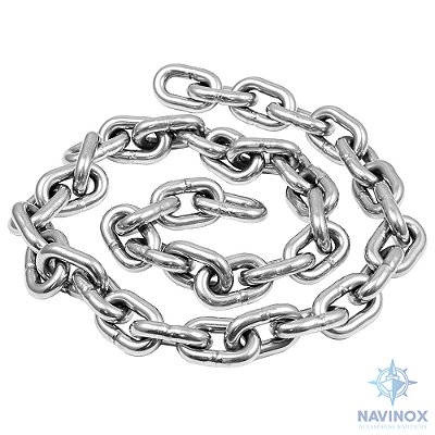 Corrente Calibrada Kit com 30 Metros em Aço Inox 316 6mm Din 766 para Lancha, Barco e Veleiro
