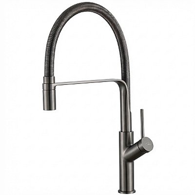 Torneira de Cozinha Gourmet Flexível Misturador Monocomando Premium Dubai Grafite