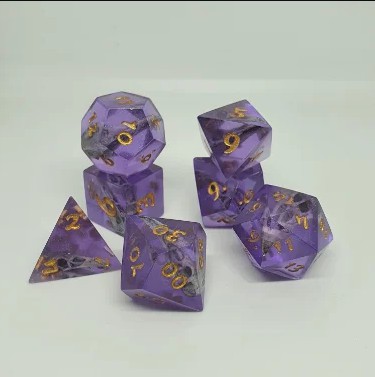 Raven Bones  - Set completo com 7 Dados de RPG - Encomenda