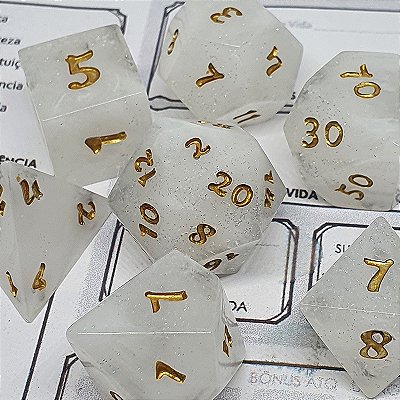 Luna - Set completo com 7 Dados de RPG