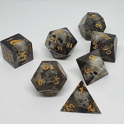 Memento Morri - Set completo com 7 Dados de RPG Encomenda