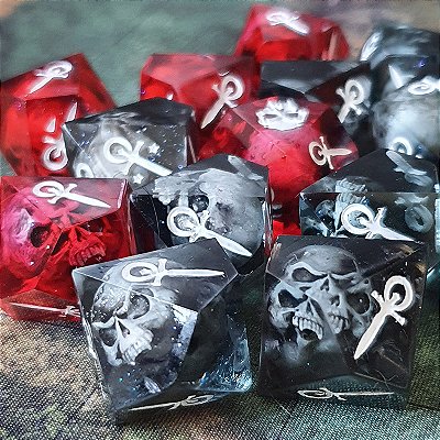 Conjunto 15 dados RPG Vampiro a Mascara -  V5 - Beijo da Morte - Encomenda