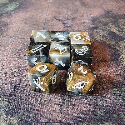 Set Dados RPG - O Um Anel - Artesanal - Marfim Sombrio