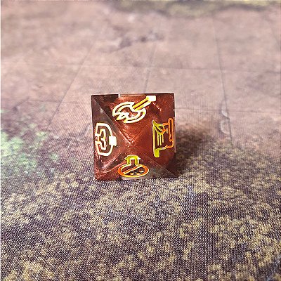 Dado Single - D8 -  Nobres Tesouros - Vermelho metalizado